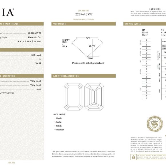 Emerald Natural Mined Loose Diamond (1.02 Ct H Vvs1) Gia C54000012 - Picture 5 of 6